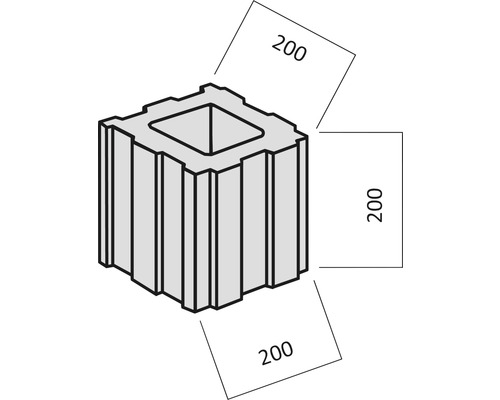 Image d''un bloc de plantation mesurant 200 x 200 x 200 millimètres