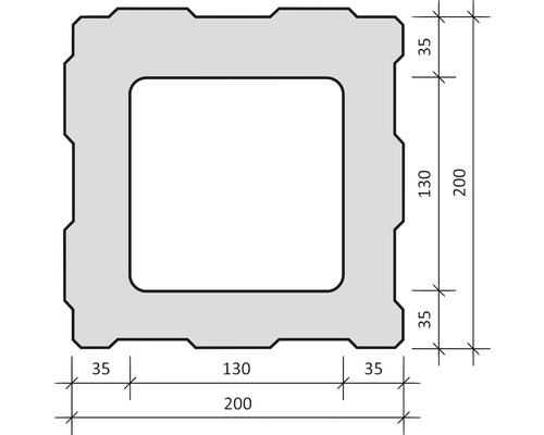 Dessin technique d''un profilé avec dimensions.