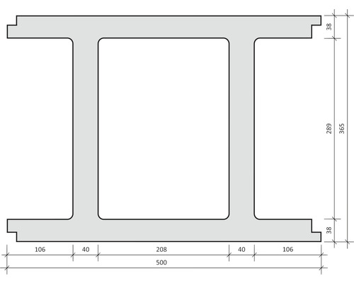 Dessin technique d''une poutre en acier avec indications de dimensions