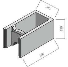 Beton Pflanzring mit den Massen 240 x 250 x 500 Millimeter.