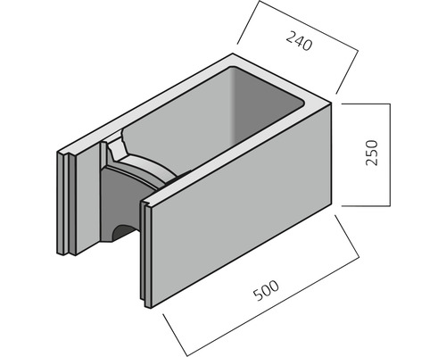 Beton Pflanzring mit den Massen 240 x 250 x 500 Millimeter.
