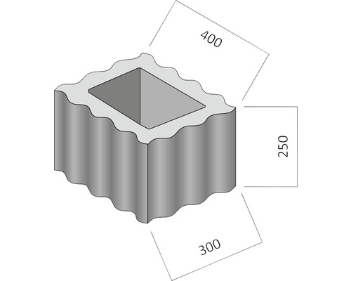 Anneau de plantation en béton de 400 x 300 x 250 millimètres