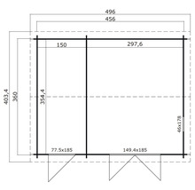 Gartenhaus Outdoor Life Carroz 496 x 403,4 cm carbongrau