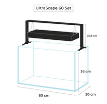 Kit d''aquarium avec éclairage et dimensions 60 x 30 x 36 cm