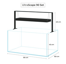 Ensemble UltraScape 90 Aquarium avec éclairage, dimensions 90x60x45 cm