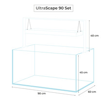 UltraScape 90 Set Aquarium mit den Maßen 90 cm x 60 cm x 45 cm und einer Höhe von 40 cm