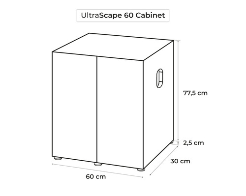Schéma technique de l''armoire UltraScape 60 avec dimensions