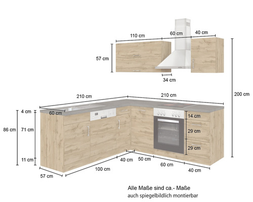 Cuisine avec dimensions pour la planification