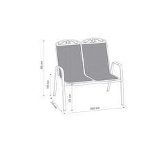 Gartenbank Metall 2-Sitzer grau
