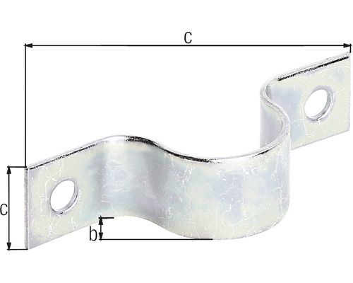 Collier de fixation avec les dimensions C, c et b.