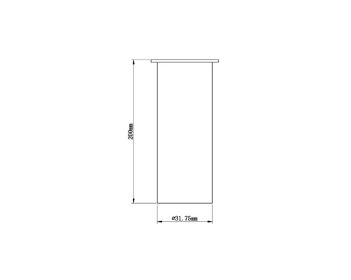 Technische Zeichnung eines Zylinders mit den Maßen 200 mm Höhe und 31,75 mm Durchmesser.