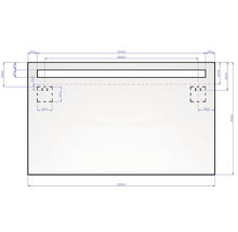 Dessin technique d''un miroir avec éclairage et dimensions
