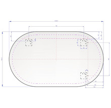Dessin d''un plateau de table avec dimensions