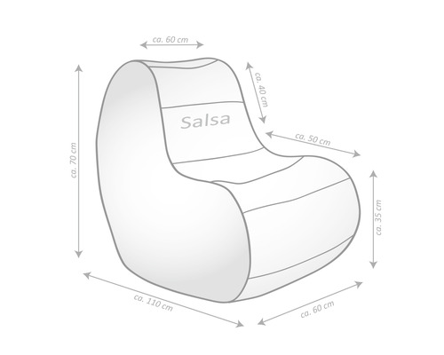 Abbildung eines Sessel mit Maßangaben