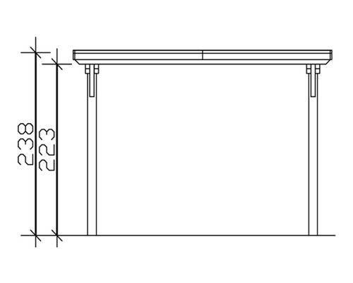 Dessin d''une pergola avec indication de la hauteur