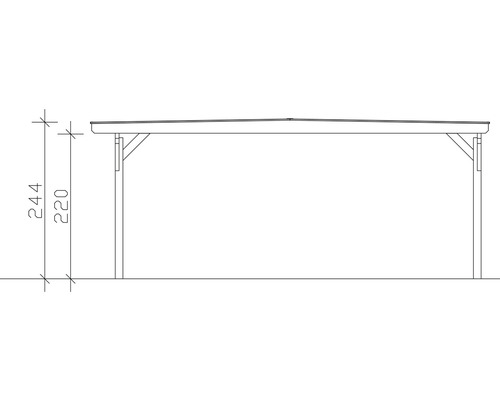 Schéma d''un carport avec indications de hauteur