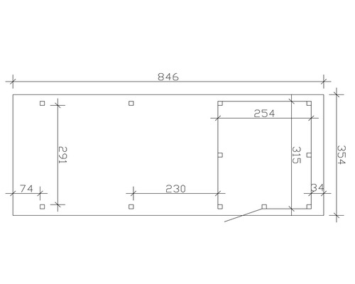 Technische Zeichnung mit Maßangaben