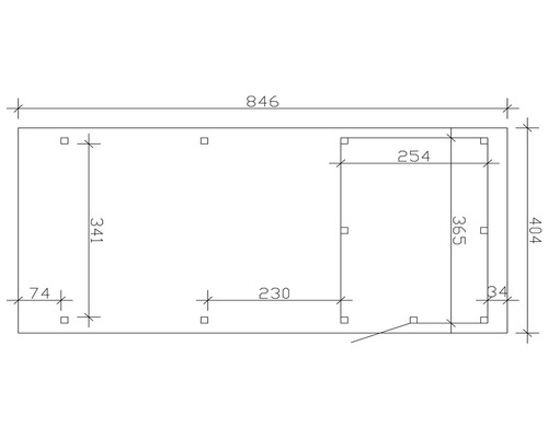 Technische Zeichnung mit Maßangaben in Millimeter