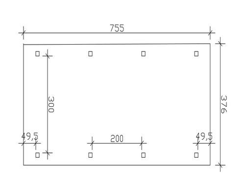 Dessin technique avec dimensions en millimètres
