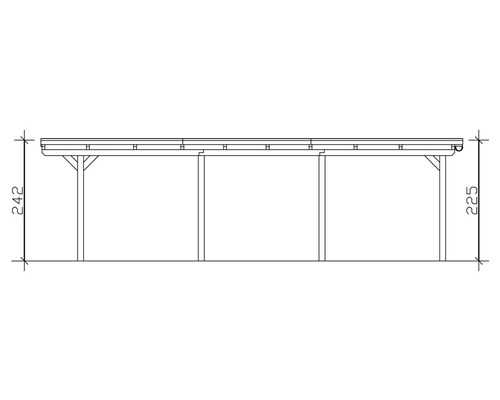 Dessin d''un carport avec dimensions.