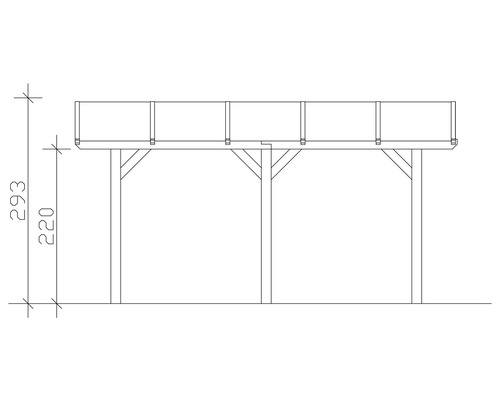 Dessin technique d''un carport avec dimensions
