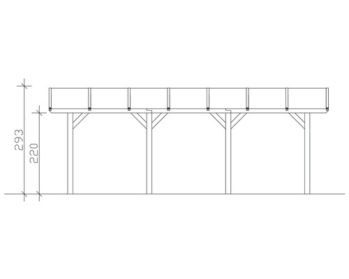 Dessin technique d''un abri en bois avec indication de la hauteur