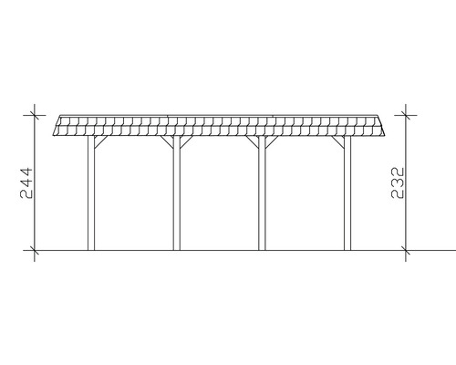 Dessin technique d''un carport avec dimensions