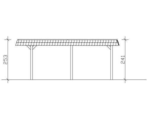 Skizze eines Carports mit Maßen
