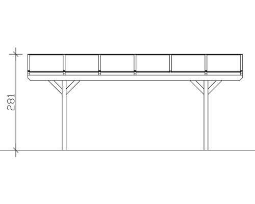 Illustration d''un carport avec indication de la hauteur