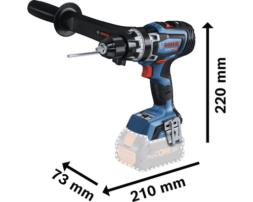Visseuse-perceuse sans fil Bosch Professional avec dimensions