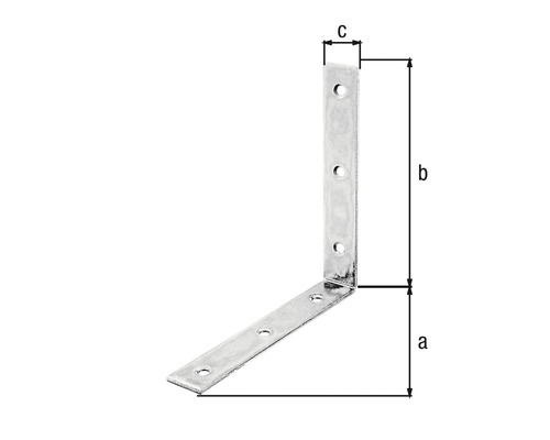 Winkelverbinder mit Löchern und Größenangaben