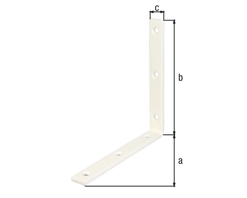 Équerre d''assemblage avec dimensions a, b et c