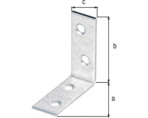 Winkelverbinder mit Löchern und Massangaben
