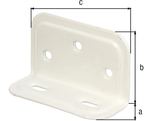 Equerre d''assemblage avec les dimensions a, b et c