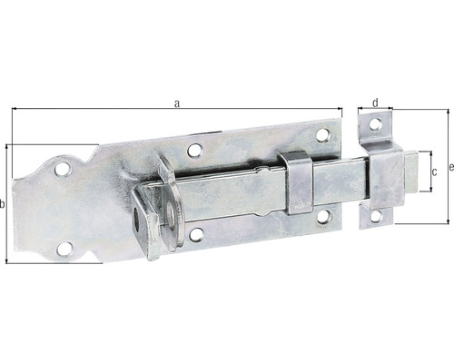 Loquet coulissant en métal avec dimensions