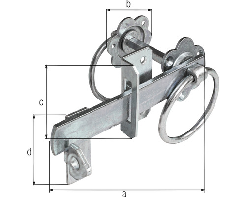Loquet de portail en métal avec dimensions