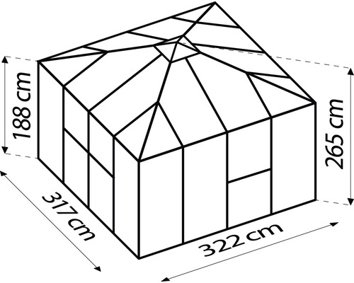 Dessin d''une serre avec dimensions