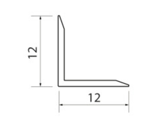 Dessin d''un profilé d''angle de douze par douze