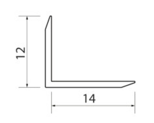 Cornière de profilé avec dimensions 12 et 14
