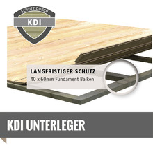 KDI Unterleger mit KDI Schutz und 40 x 60 Millimeter Fundament Balken