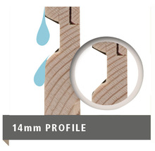 14 mm Profilholz mit Feuchtigkeitsschutz