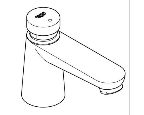 Schéma d''un robinet avec le logo Grohe
