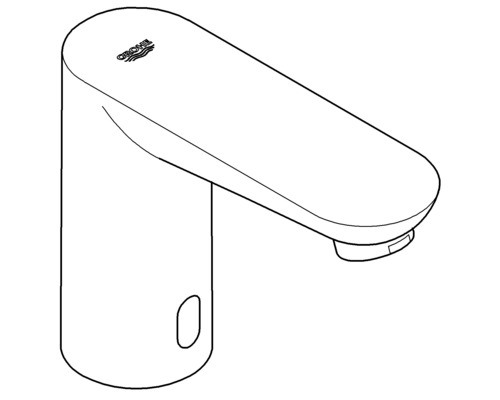 Logo Grohe sur un robinet sans contact