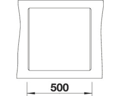 Quadratische Revisionsöffnung mit Massangabe 500