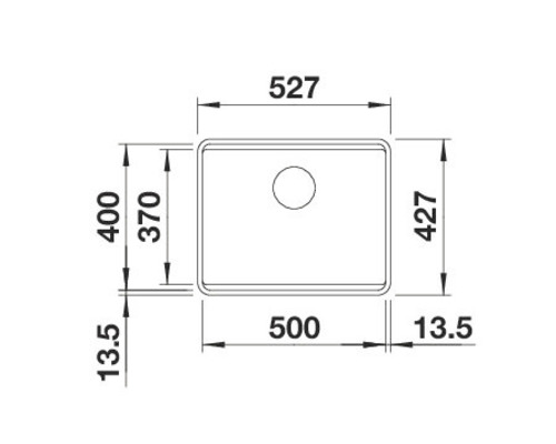 Dessin technique d''un évier avec dimensions