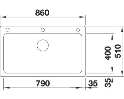Schéma d''un évier avec dimensions