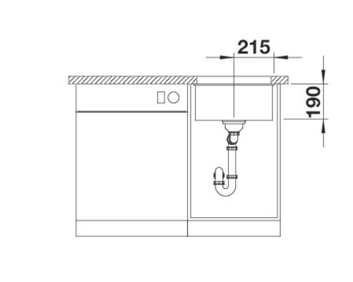 Schéma d''un évier avec des dimensions pour l''installation