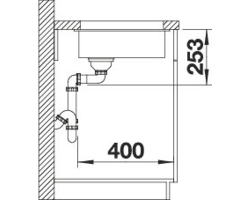 Dessin technique d''un évier avec dimensions