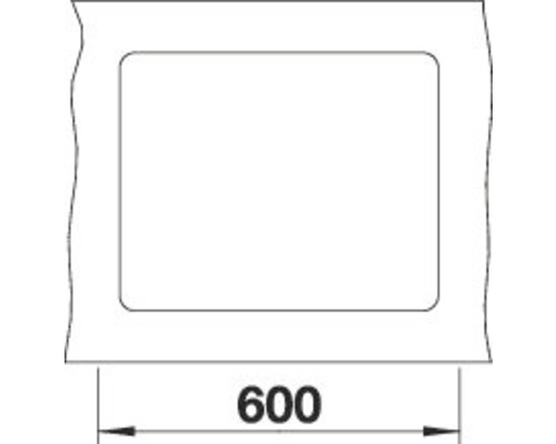 Schéma technique d''une découpe rectangulaire d''une largeur de 600.