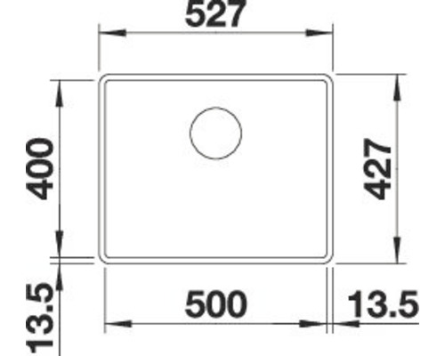 Schéma technique d''un évier avec dimensions
